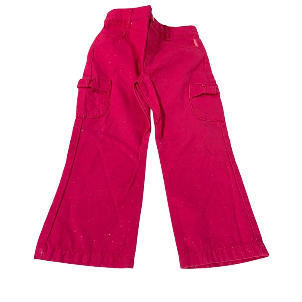 Vintage Y2k Miniville Girls Infant Baby Size 24 MOnths pink Sparkle Pants Flared